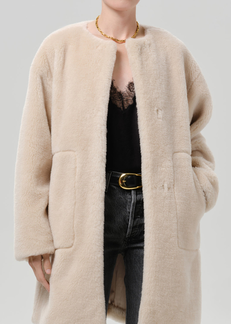 Martina Long Sherpa Coat In Cozy - 1