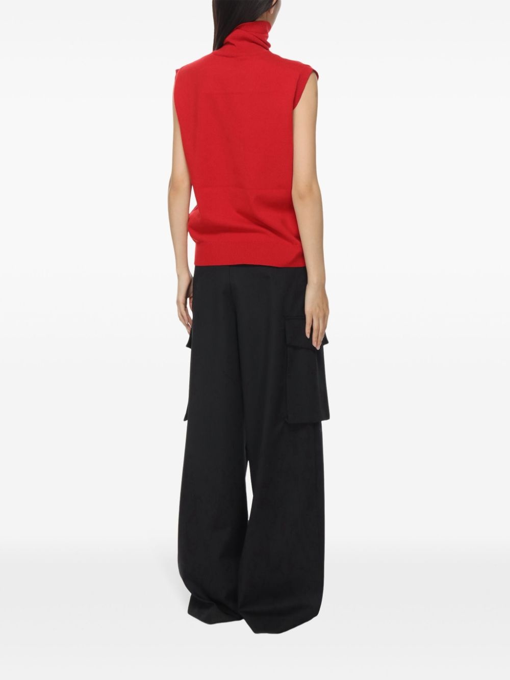 roll-neck knitted vest - 4