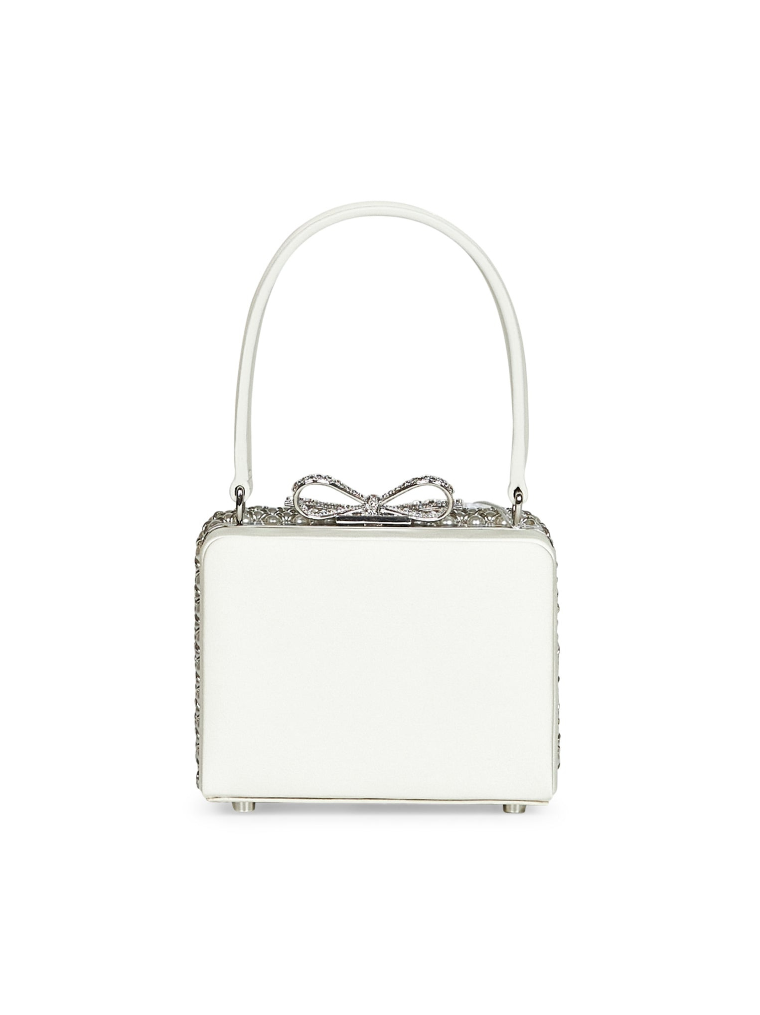 Cream Pearl Embellished micro handbag - 3