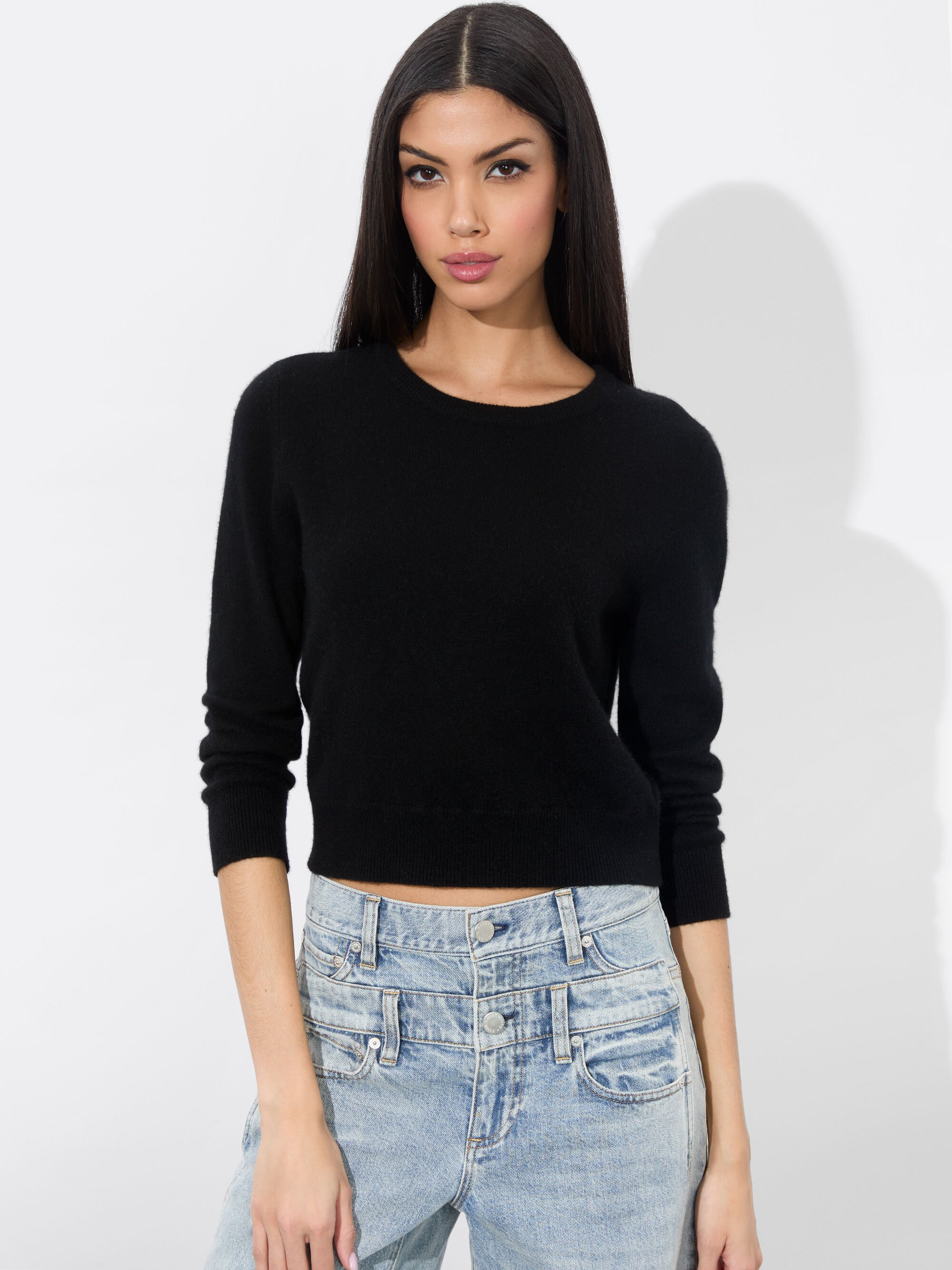 CAROLANN SHRUNKEN CREW NECK PULLOVER - 2