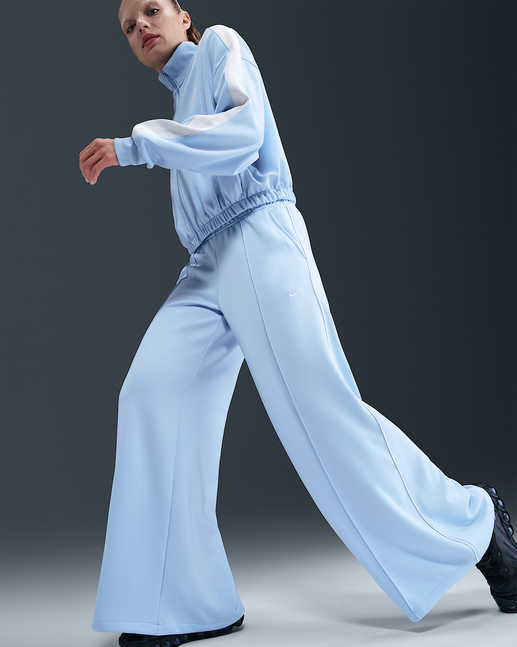 Nike Sportswear Women's Mid-Rise Wide-Leg Track Pants - 5