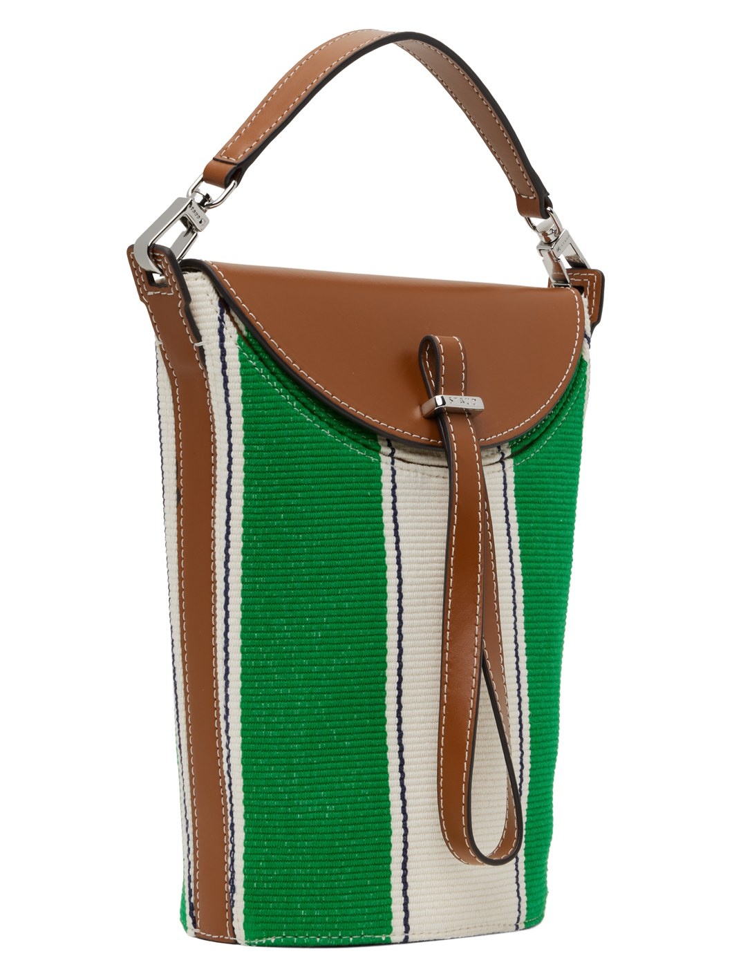 Green & White Phoebe Convertible Bucket Bag - 2