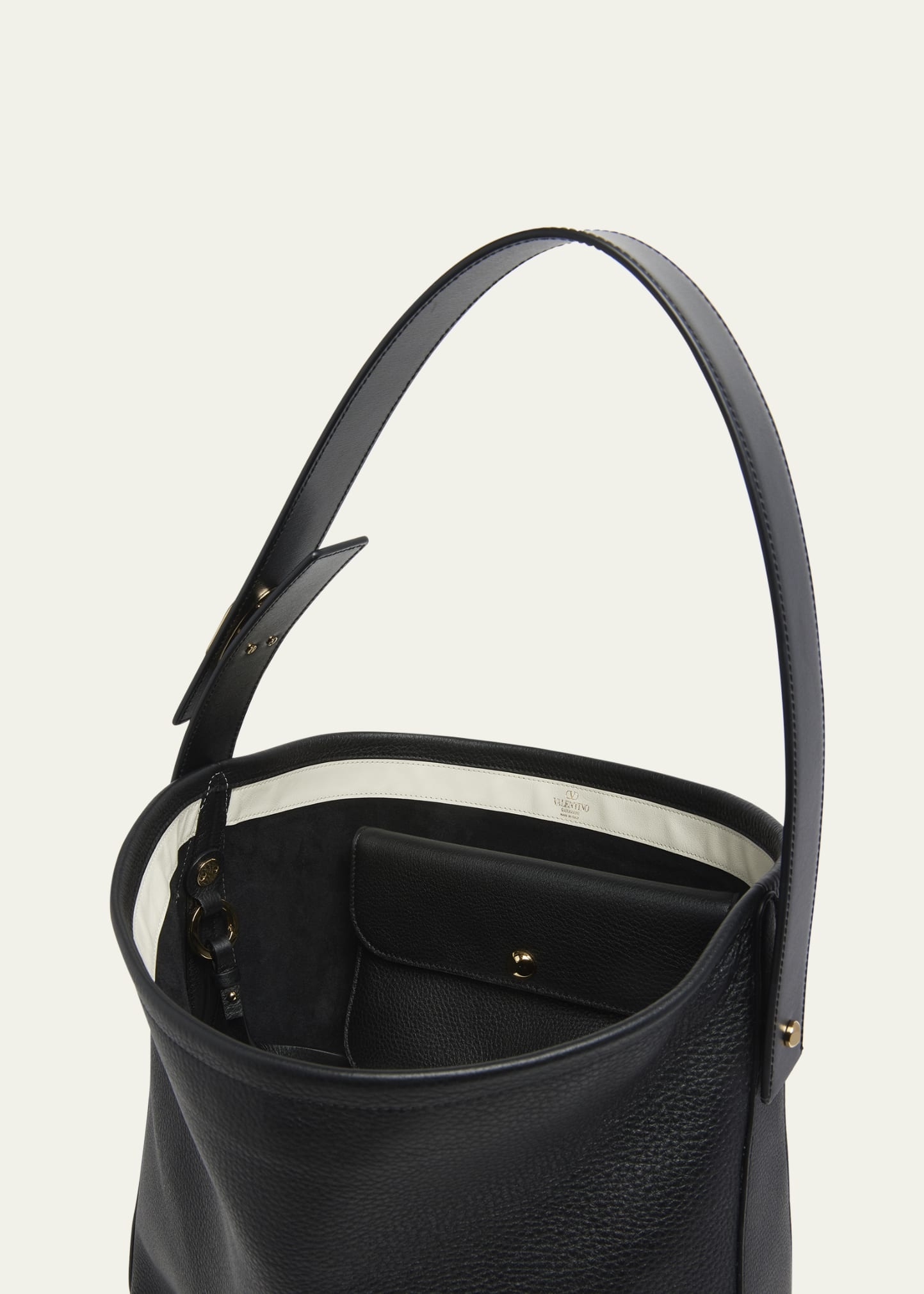 VLOGO Calfskin Leather Hobo Bag - 4