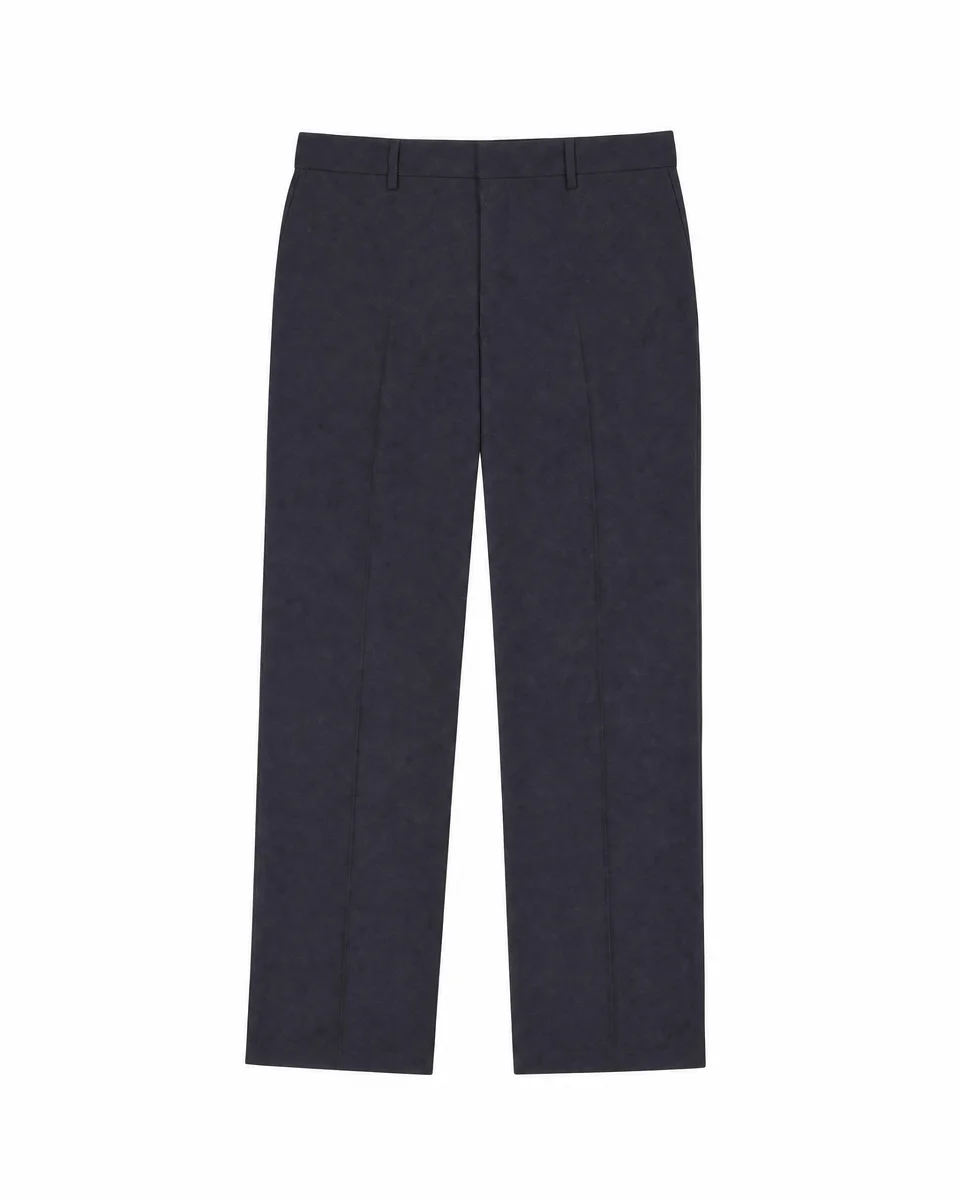 NAVY STRAIGHT-LEG WOOL SUIT PANTS - 1