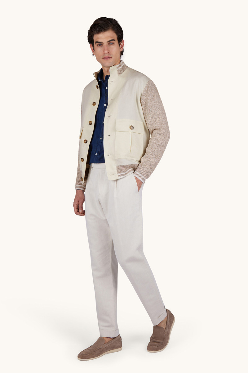 Paul & Shark HYBRID BOMBER IN LINEN AND PIUMA COTTON outlook