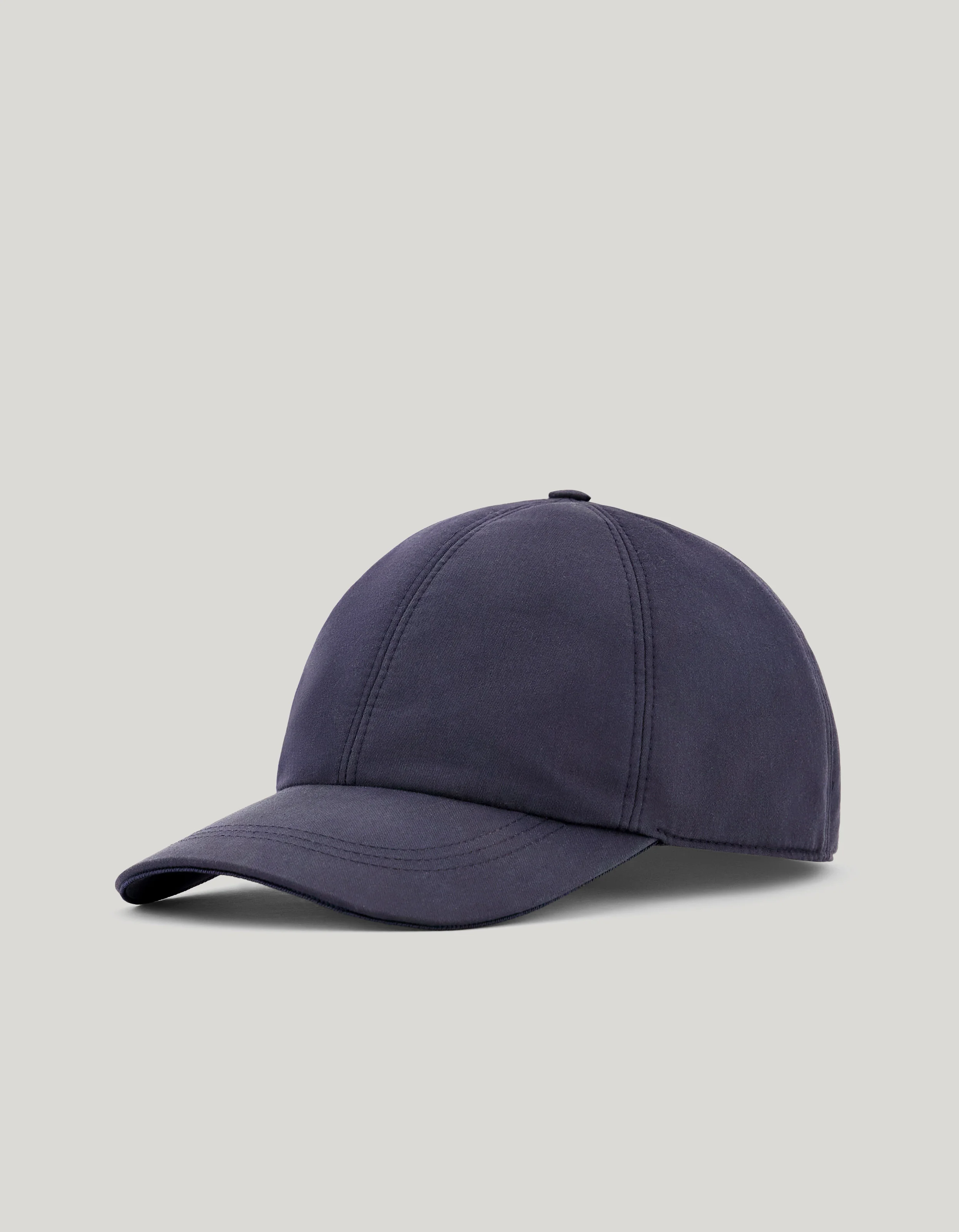 BLUE COTTON BLEND BASEBALL CAP WITH PIPING - 1