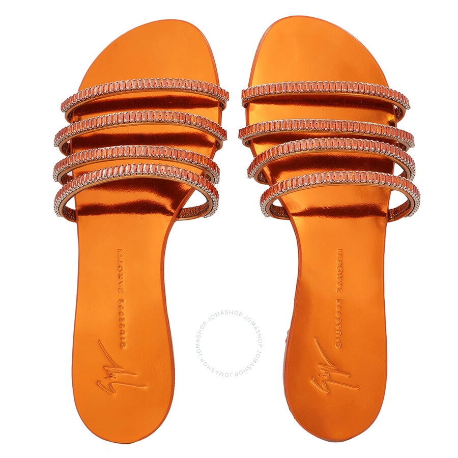 Giuseppe Zanotti Ladies Iride Crystal Flat Sandals - 3