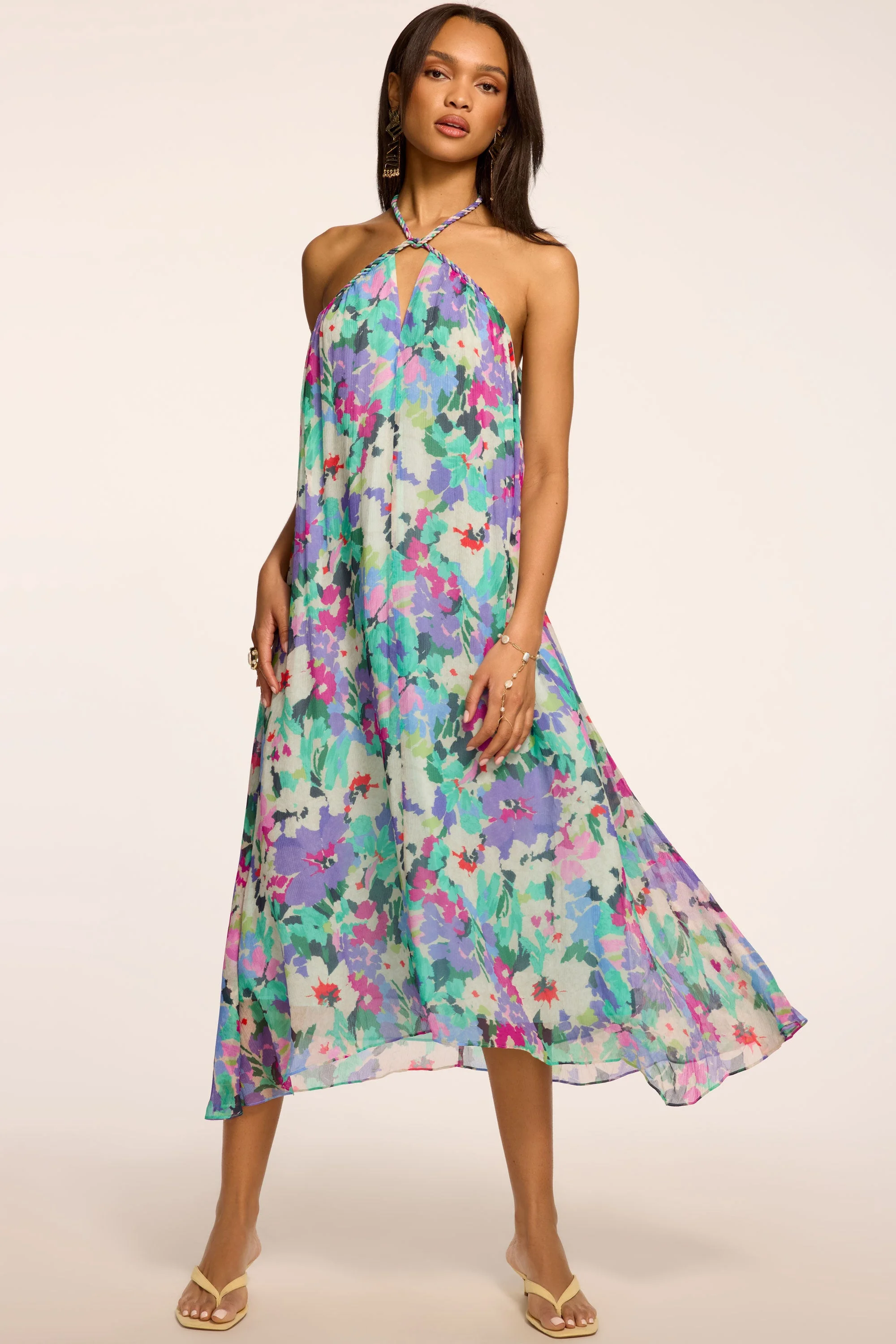 Harley Printed Halterneck Midi Dress - 1