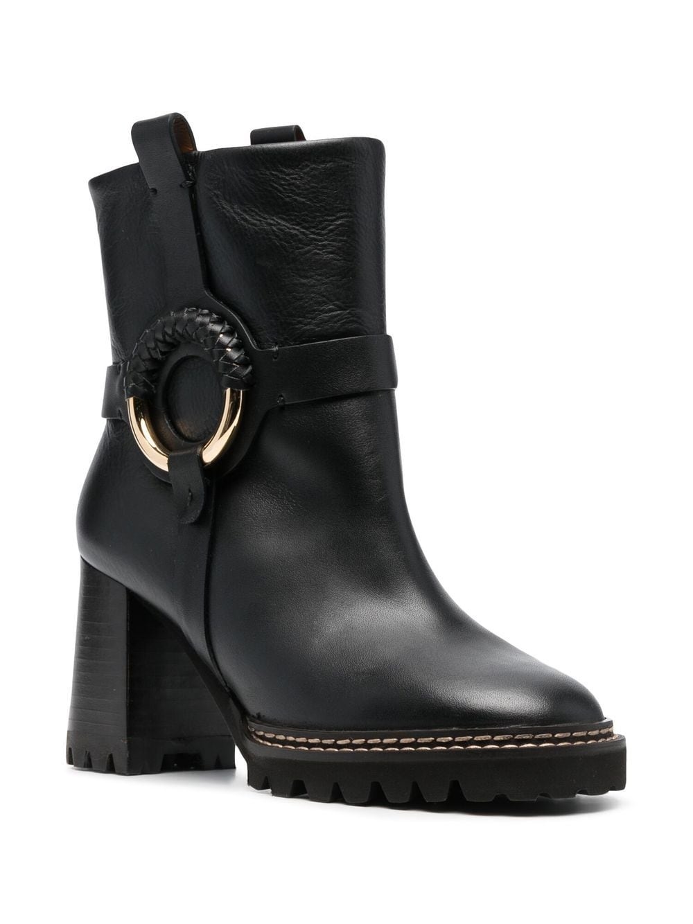 100mm leather ankle boots - 2