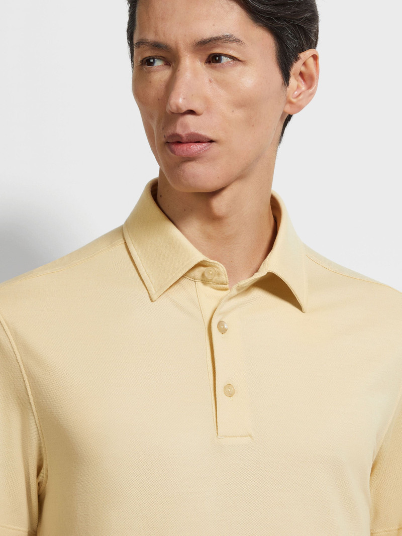 ZEGNA PASTEL YELLOW VELLUS AUREUM POLO SHIRT outlook