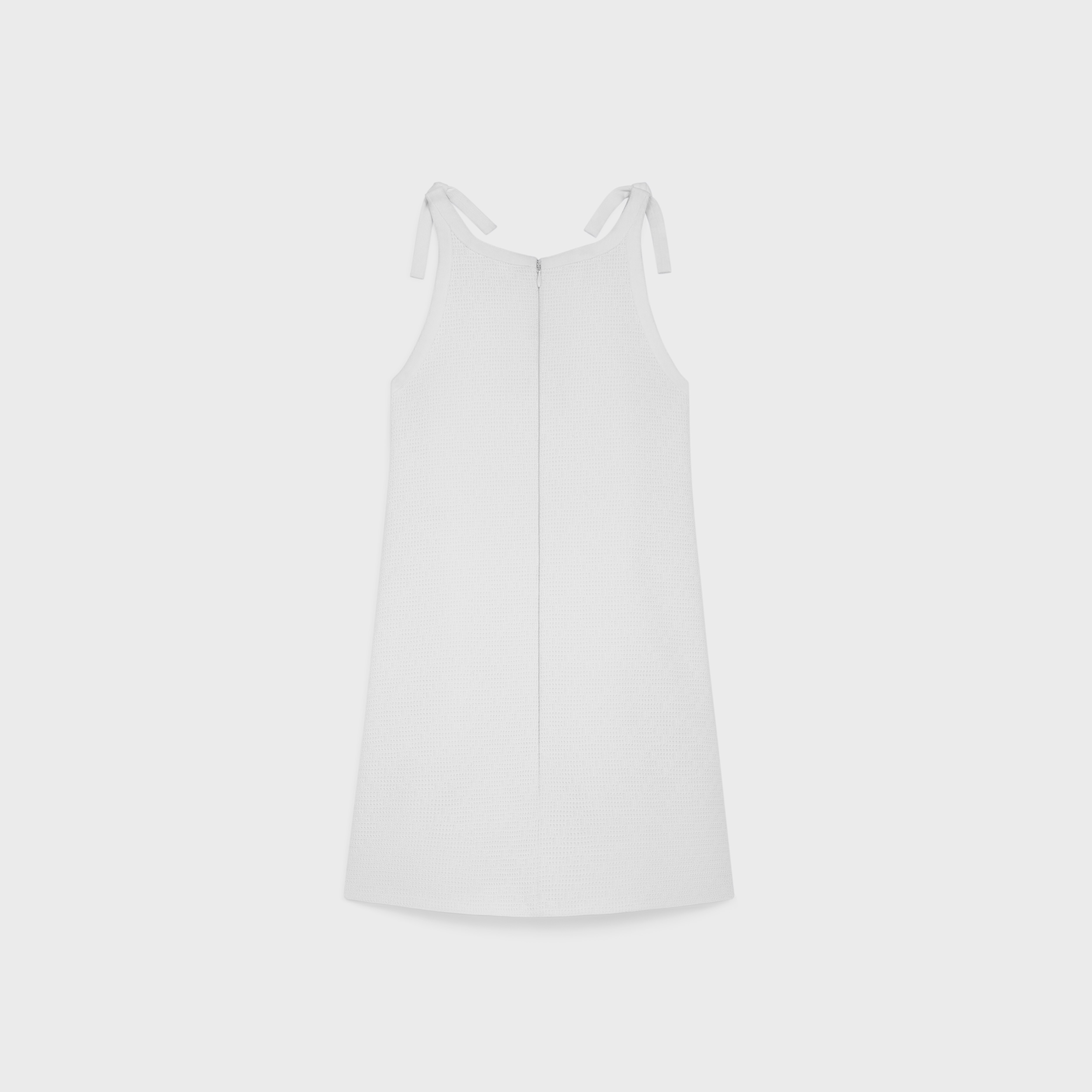 trapeze mini dress in openwork cotton - 2