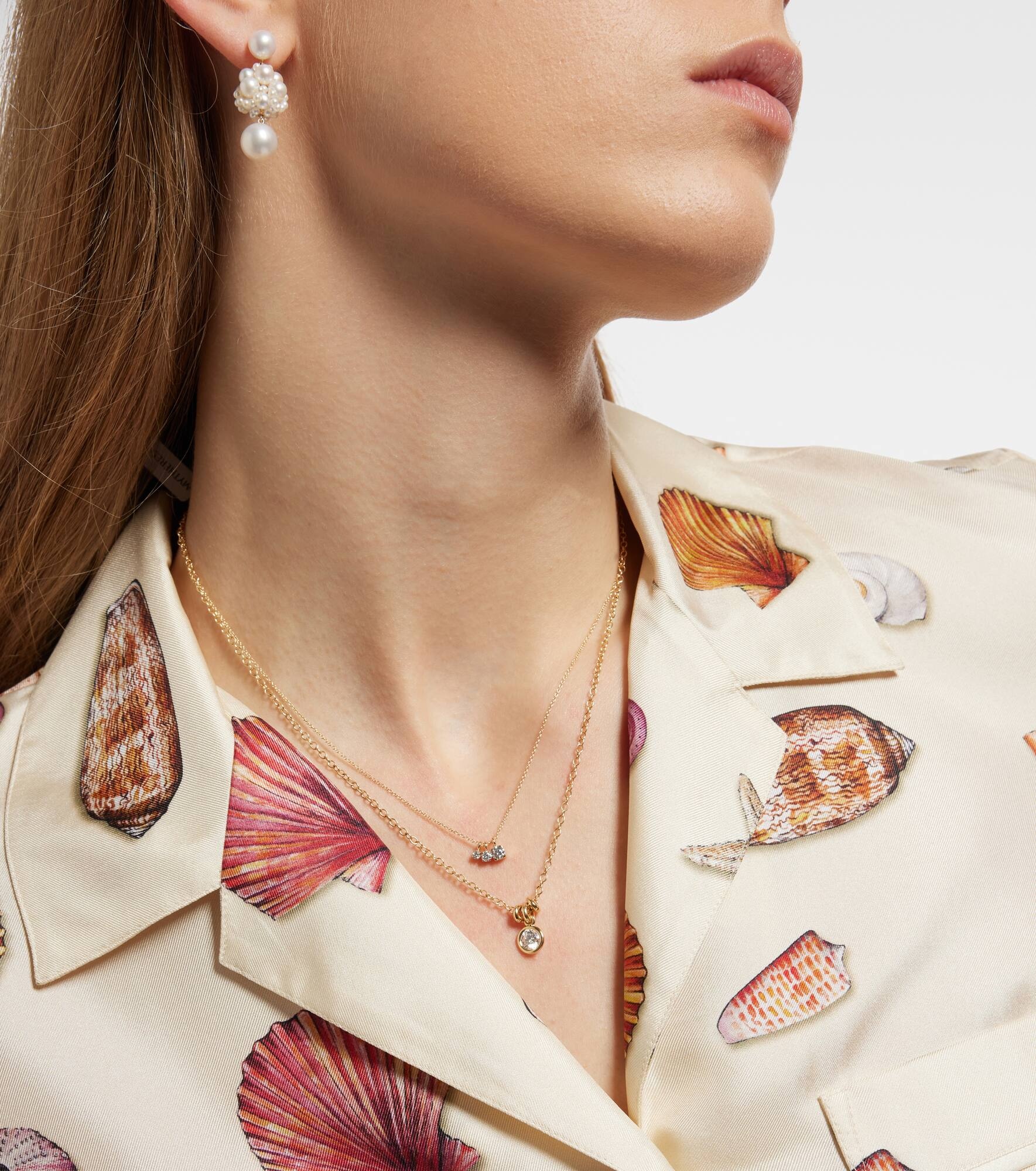 18kt gold necklace with diamonds - 5