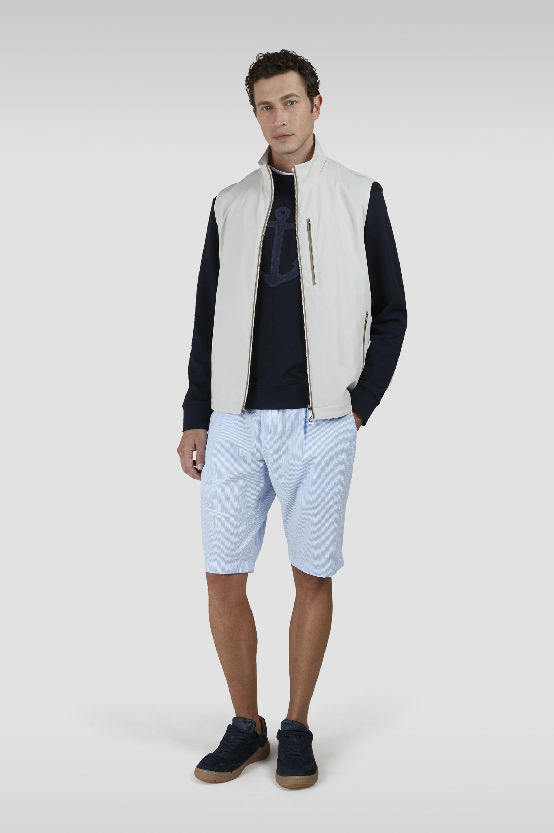 SEERSUCKER COTTON BERMUDA SHORTS - 2