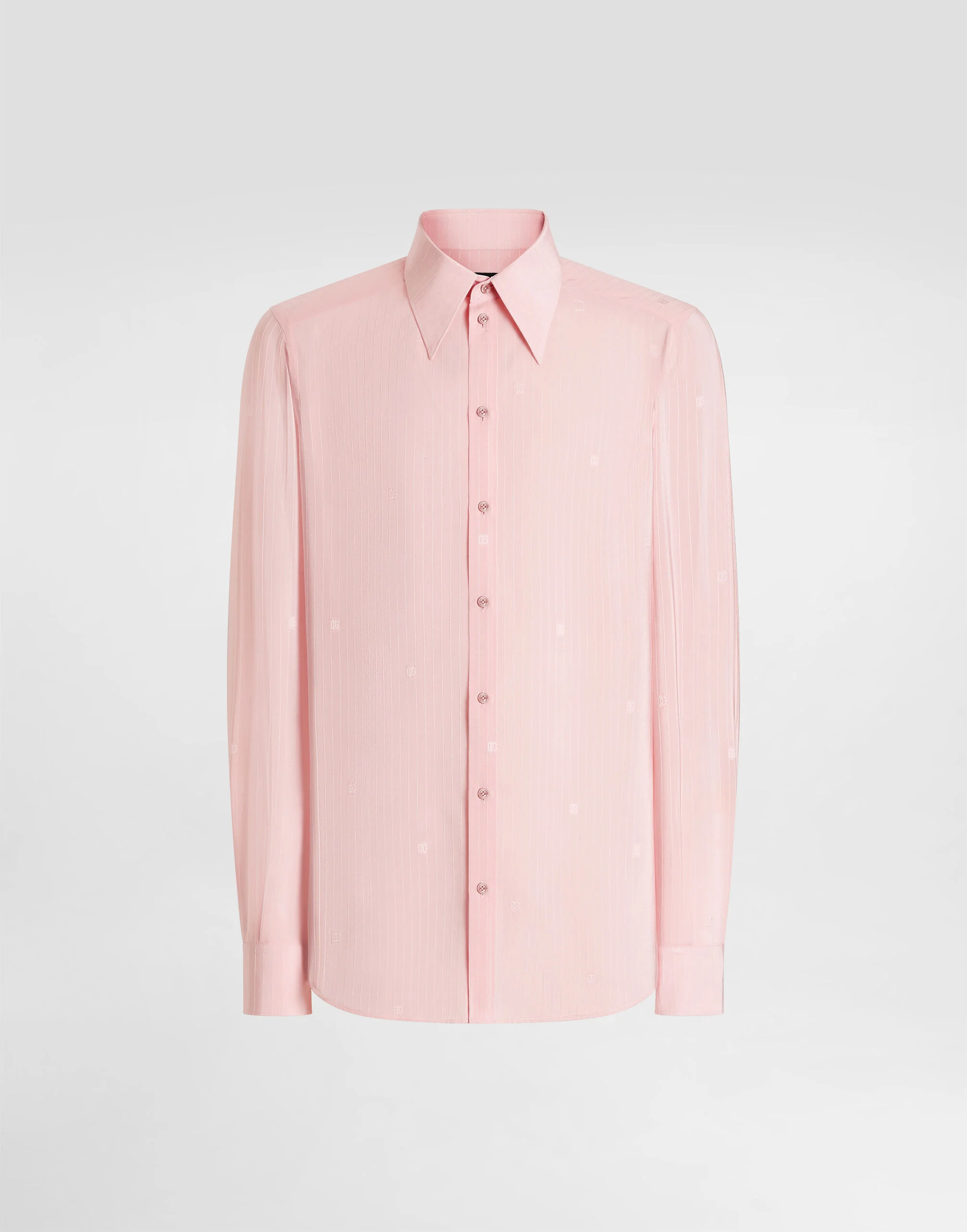 Gold shirt in silk jacquard - 1