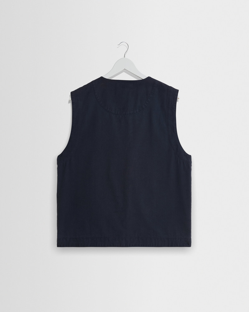 Jedd - Navy Organic Cotton Ripstop Gilet 9