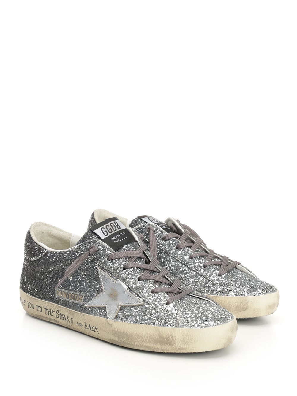Super-Star Classic With List Glitter Upper Toe Tongue And Heel Laminated Star Sneakers Grey - 2