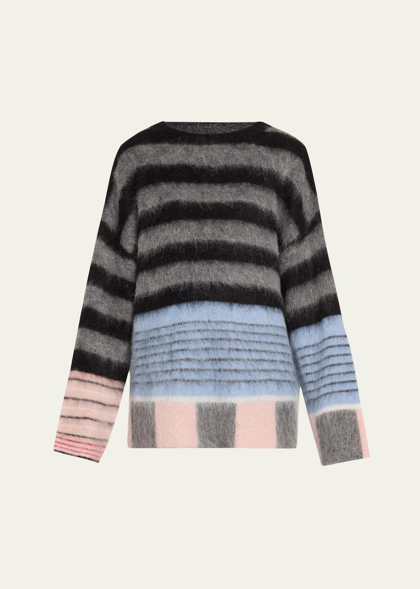 Ivan Abstract Stripe Oversized Brushed Alpaca Sweater - 1