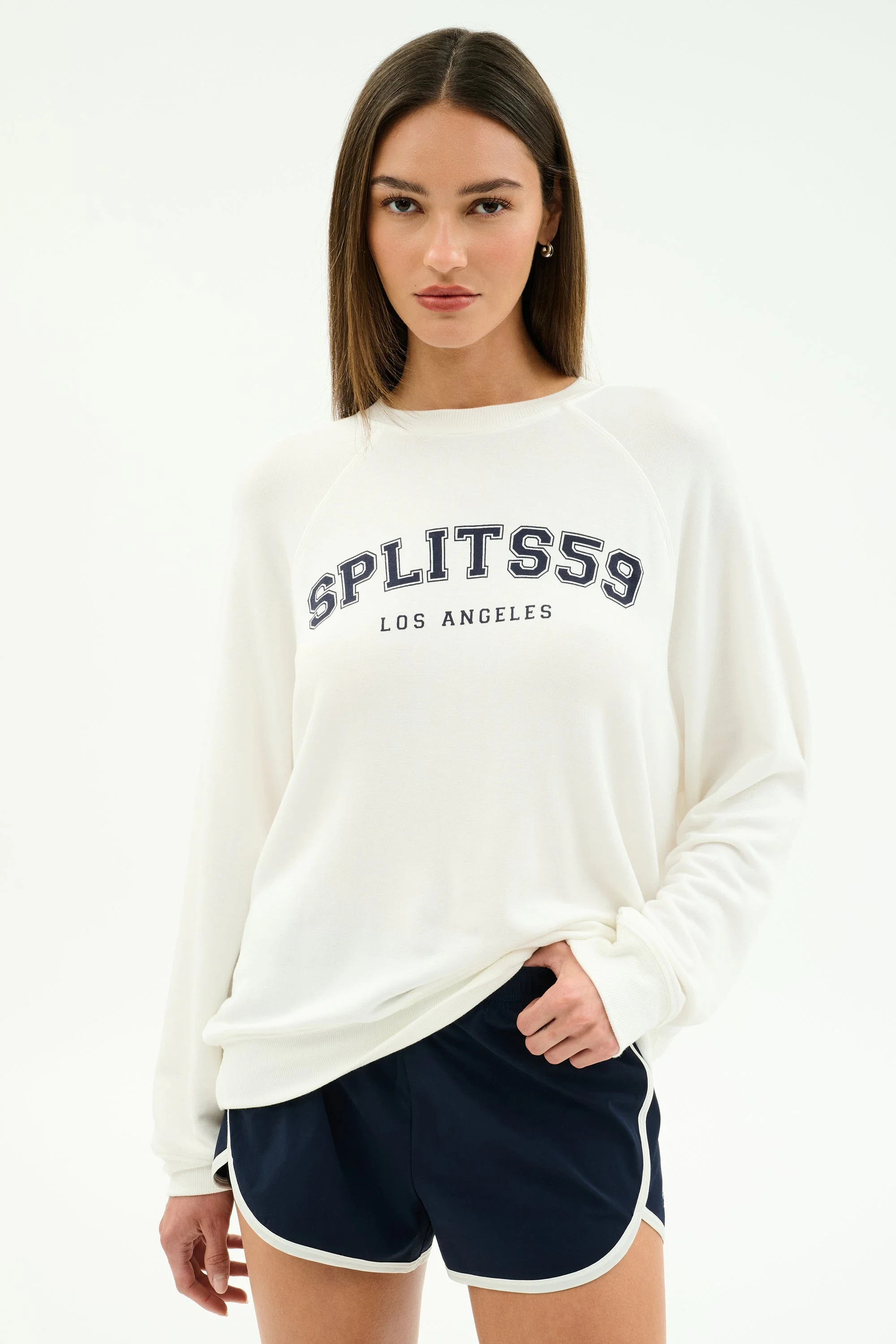 Andie Oversized Fleece Varsity Graphic Sweatshirt - 1