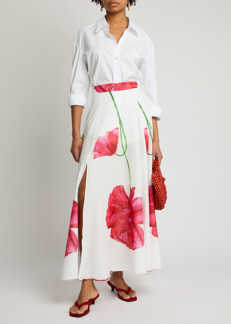 Charo Ruiz Ibiza Ventine Floral-print Cotton-blend Maxi Skirt - 4