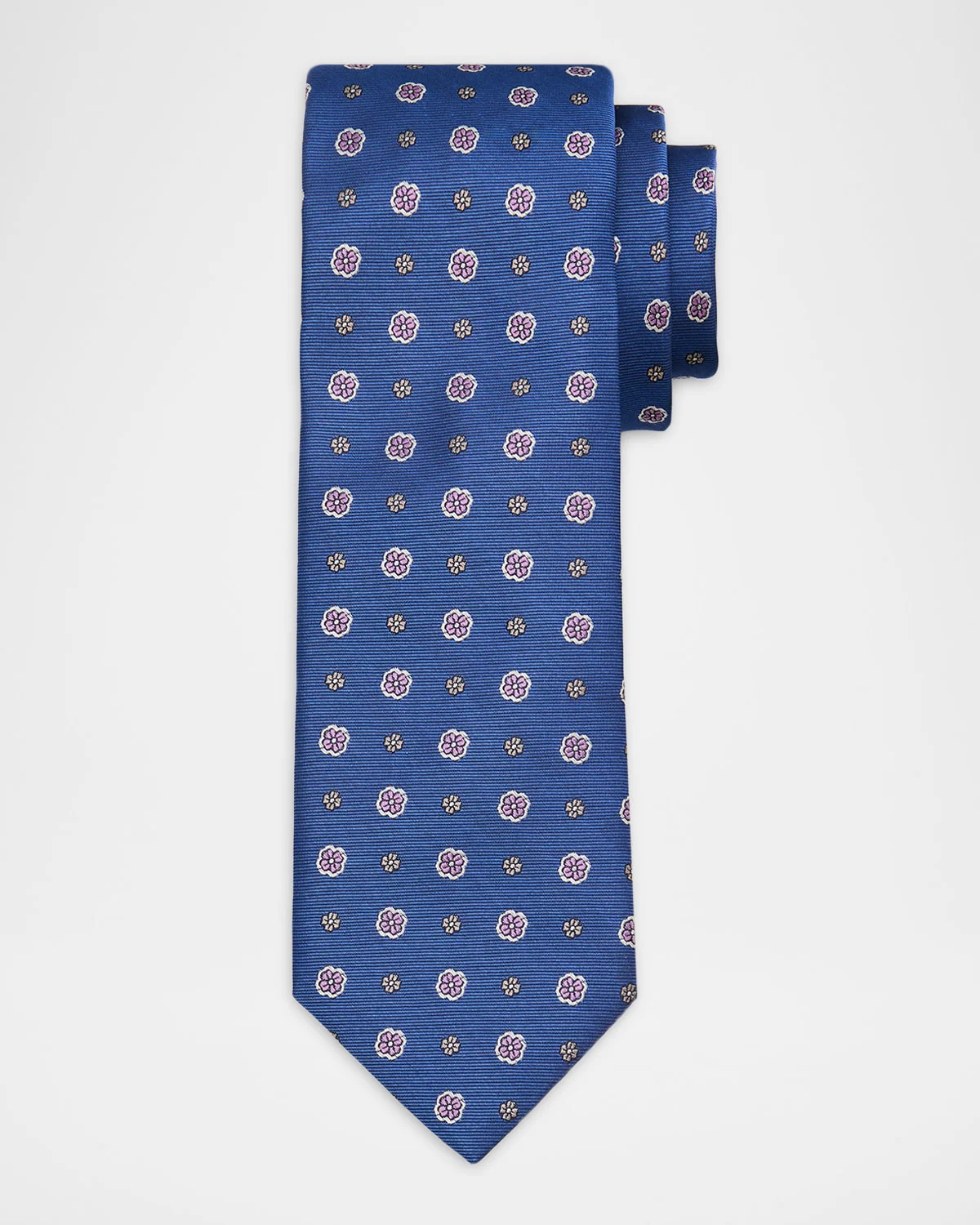 Men's Micro-Floral Silk Jacquard Tie - 1