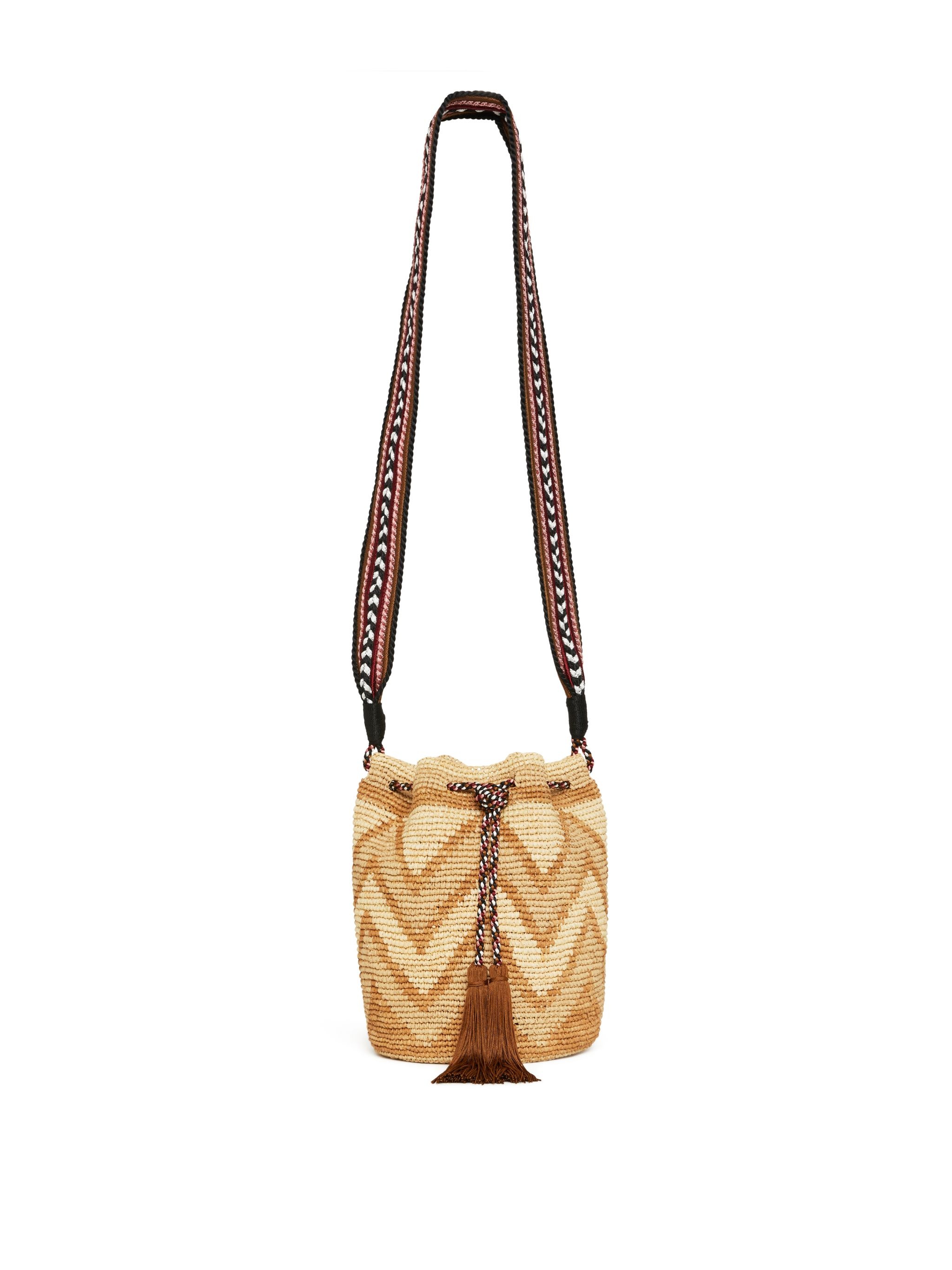 Handmade Chevron Raffia Satchet Bag - 6