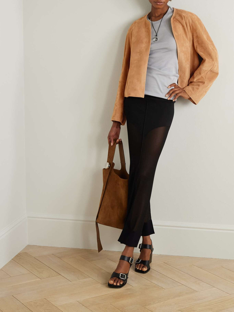 NOUR HAMMOUR Mira suede jacket Camel outlook