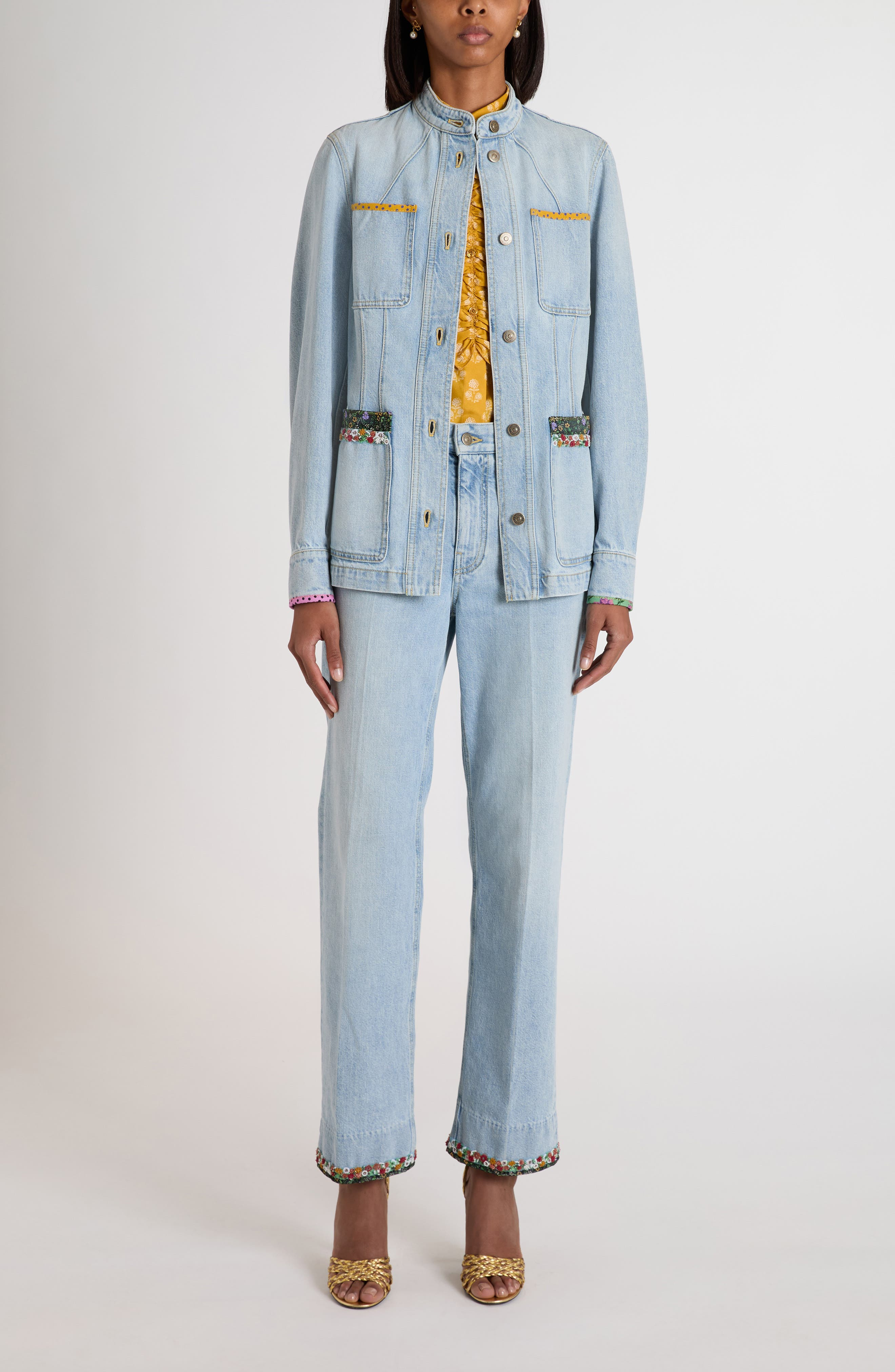 Valentino Garavani Contrast Border Denim Jacket at Nordstrom - 2