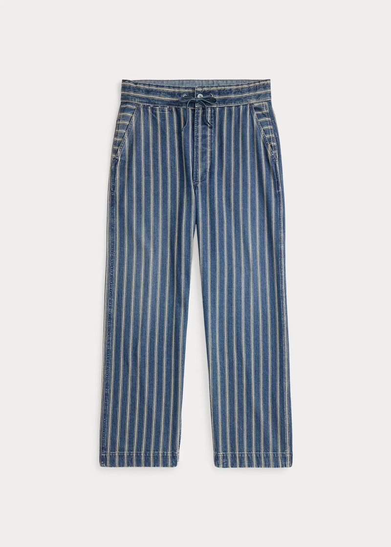 Indigo Striped Denim Pant 1