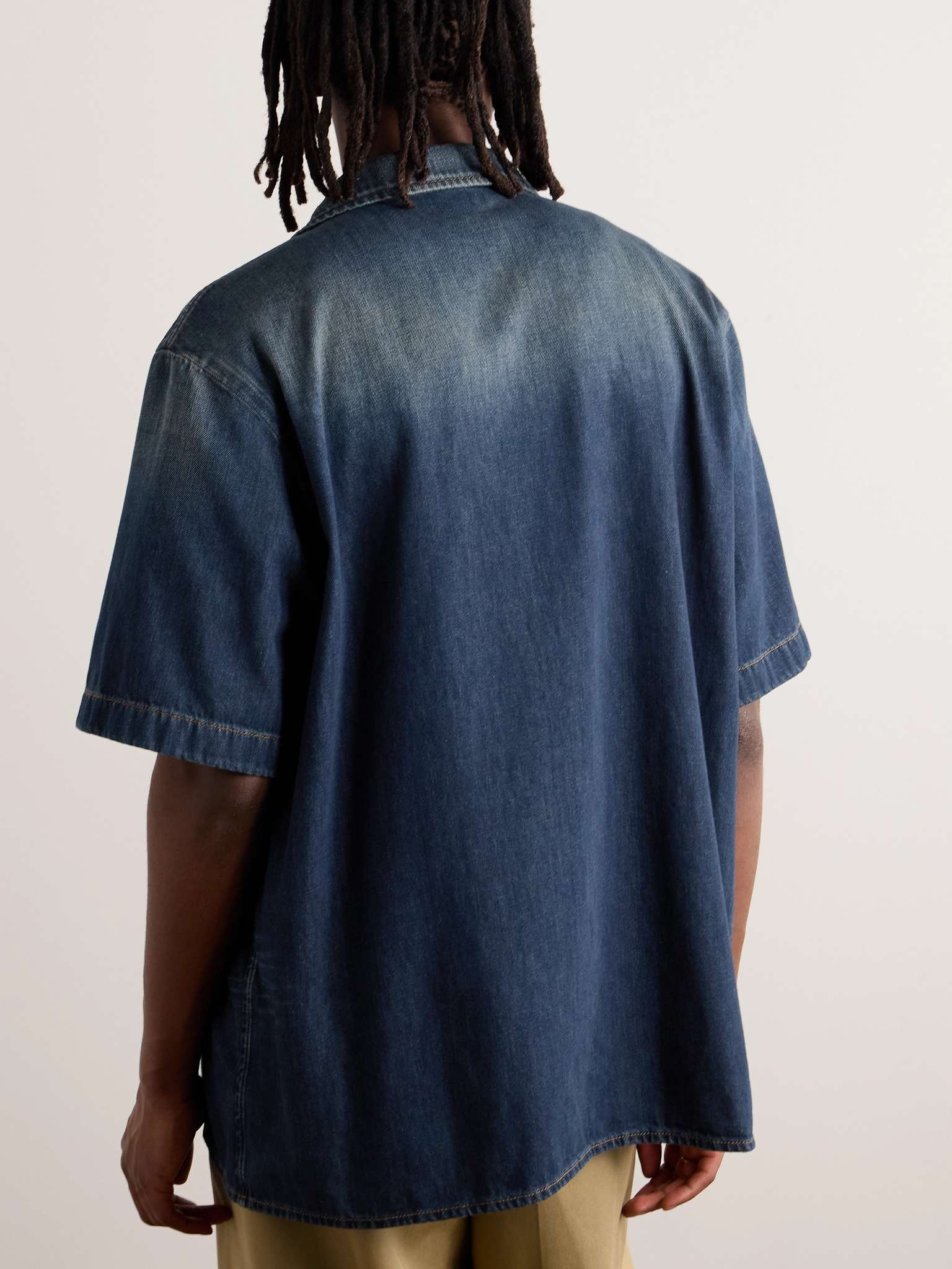 Camp-Collar Denim Shirt - 3