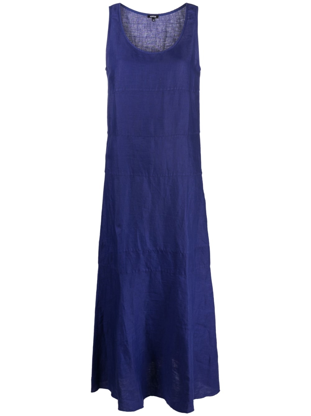panelled linen maxi dress - 1