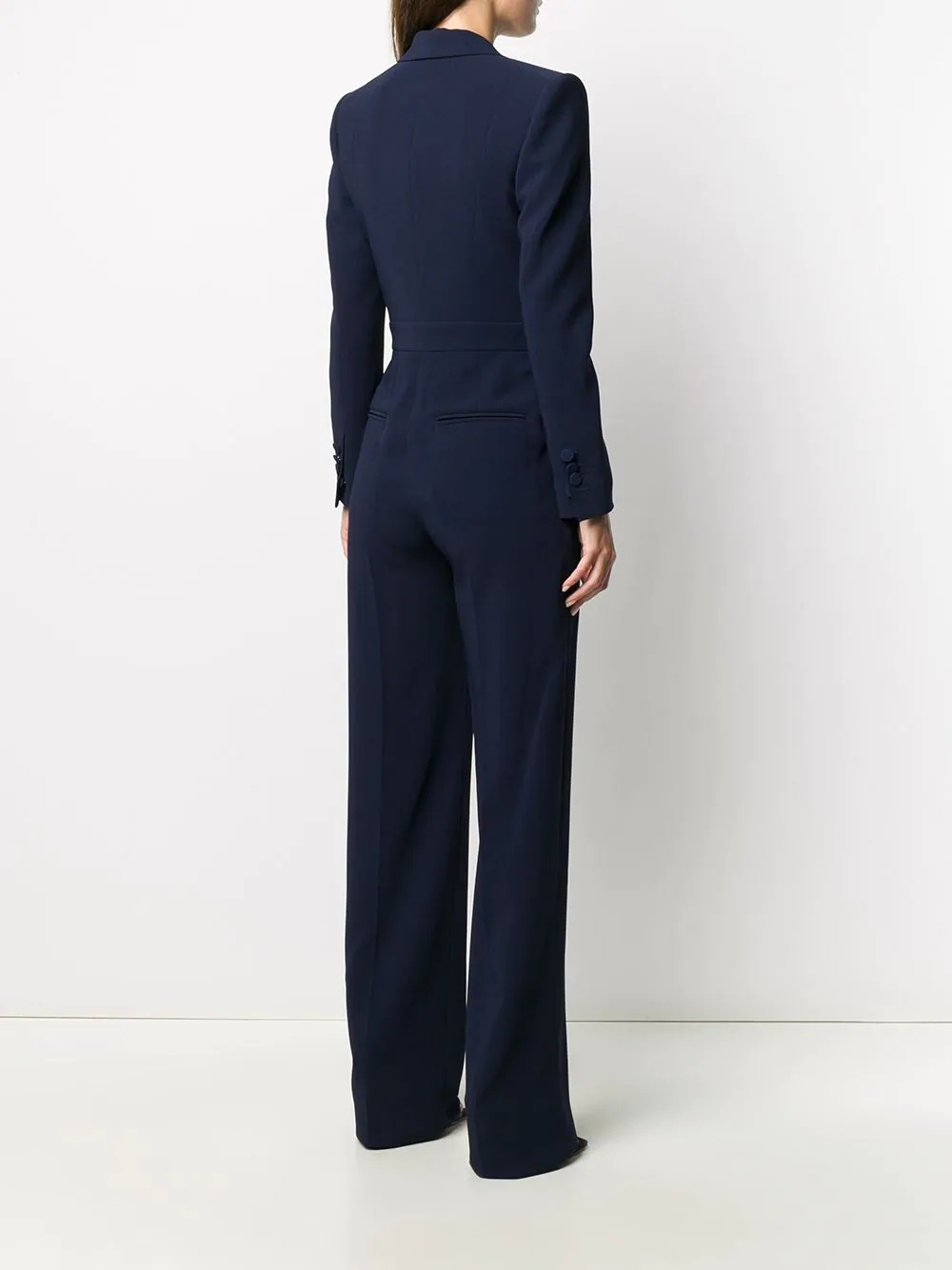 tailored V-neck jumpsuit - 4