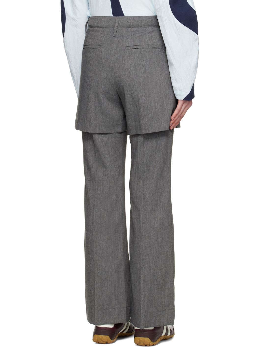 Gray Overlay Trousers - 3