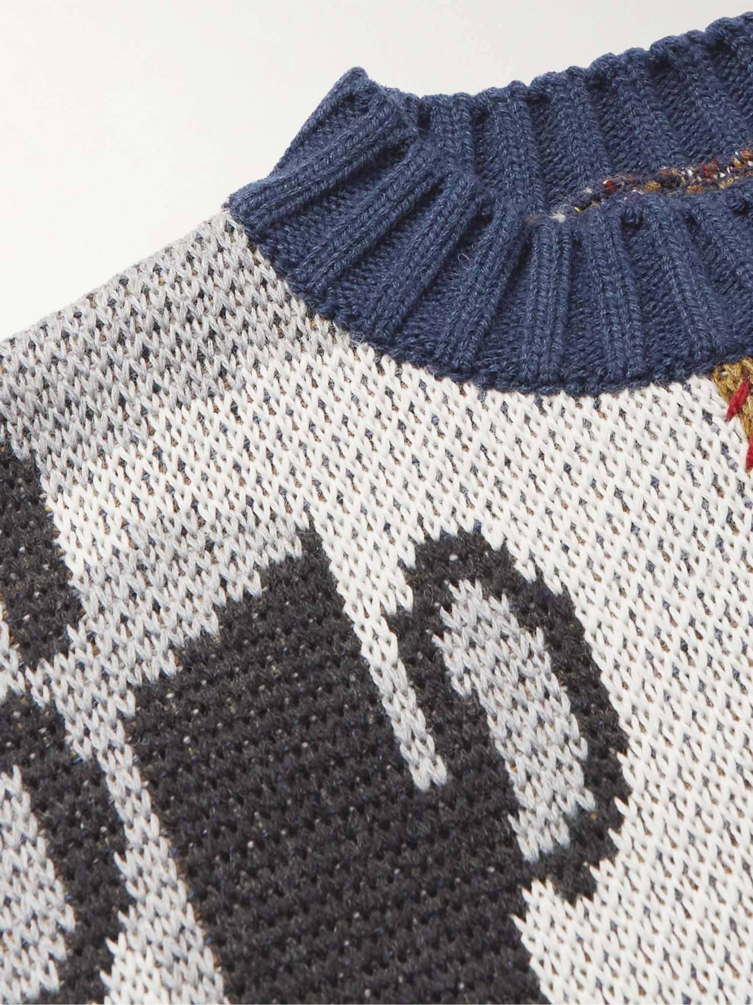 Kurogane Mishin Jacquard-Knit Wool-Blend Sweater - 5