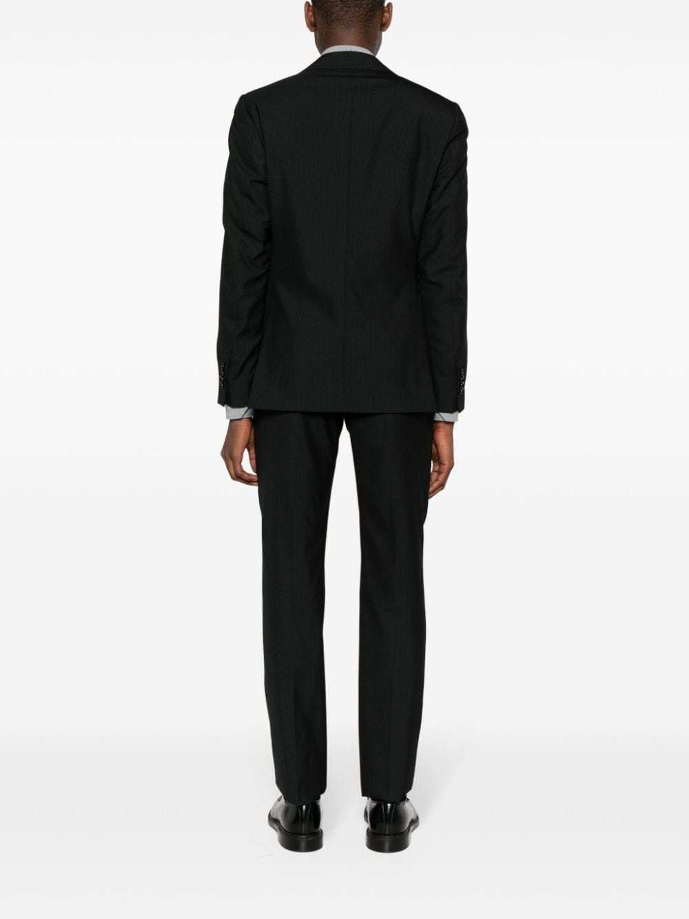 pinstriped single-breasted suit - 4