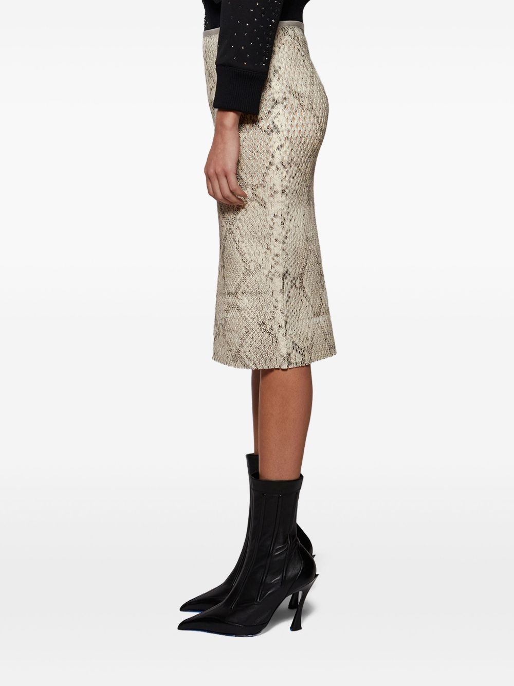 snake-print pencil skirt - 4