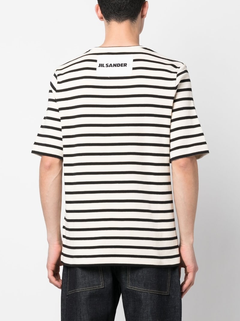 stripe-print short-sleeved T-shirt - 4