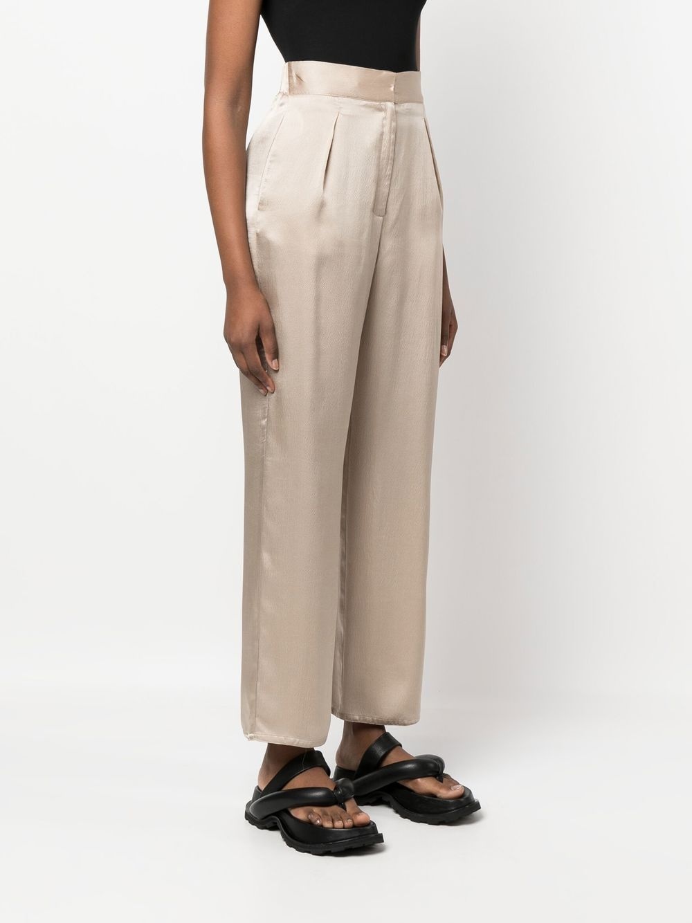 cropped silk palazzo pants - 3