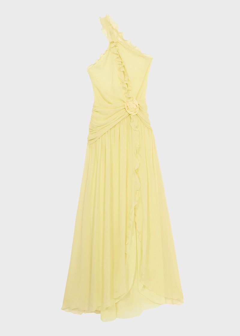 Blumarine ONE-SHOULDER DRESS IN SILK GEORGETTE - 2A629A-N0220 | REVERSIBLE