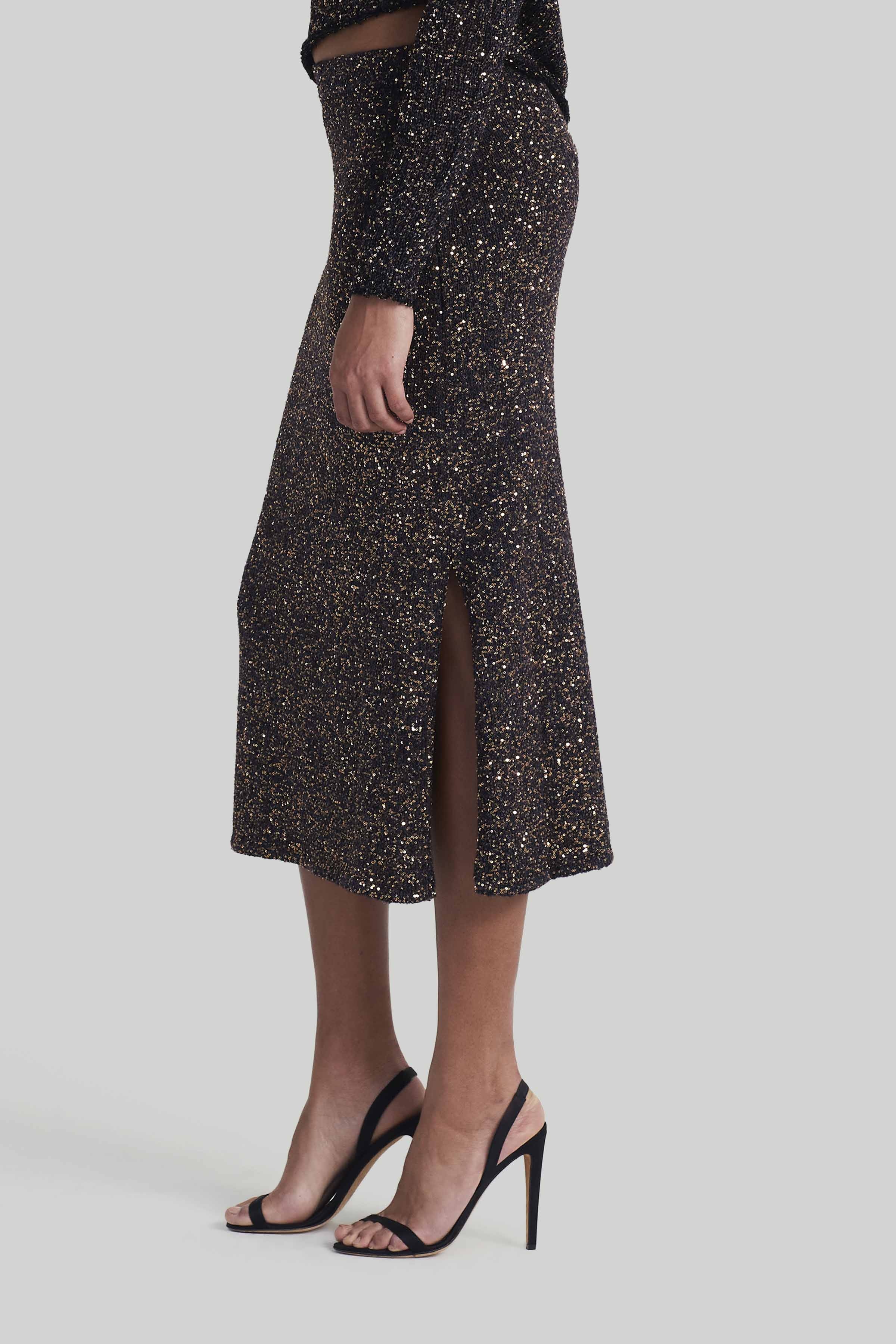 【Altuzarra】 Dione sequin-embellishedミディスカート Dione sequin-embellished midi skirt in metallic - Altuzarra