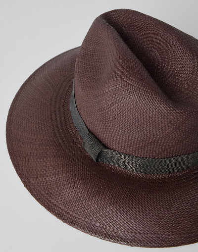 Brunello Cucinelli Straw fedora with precious band outlook