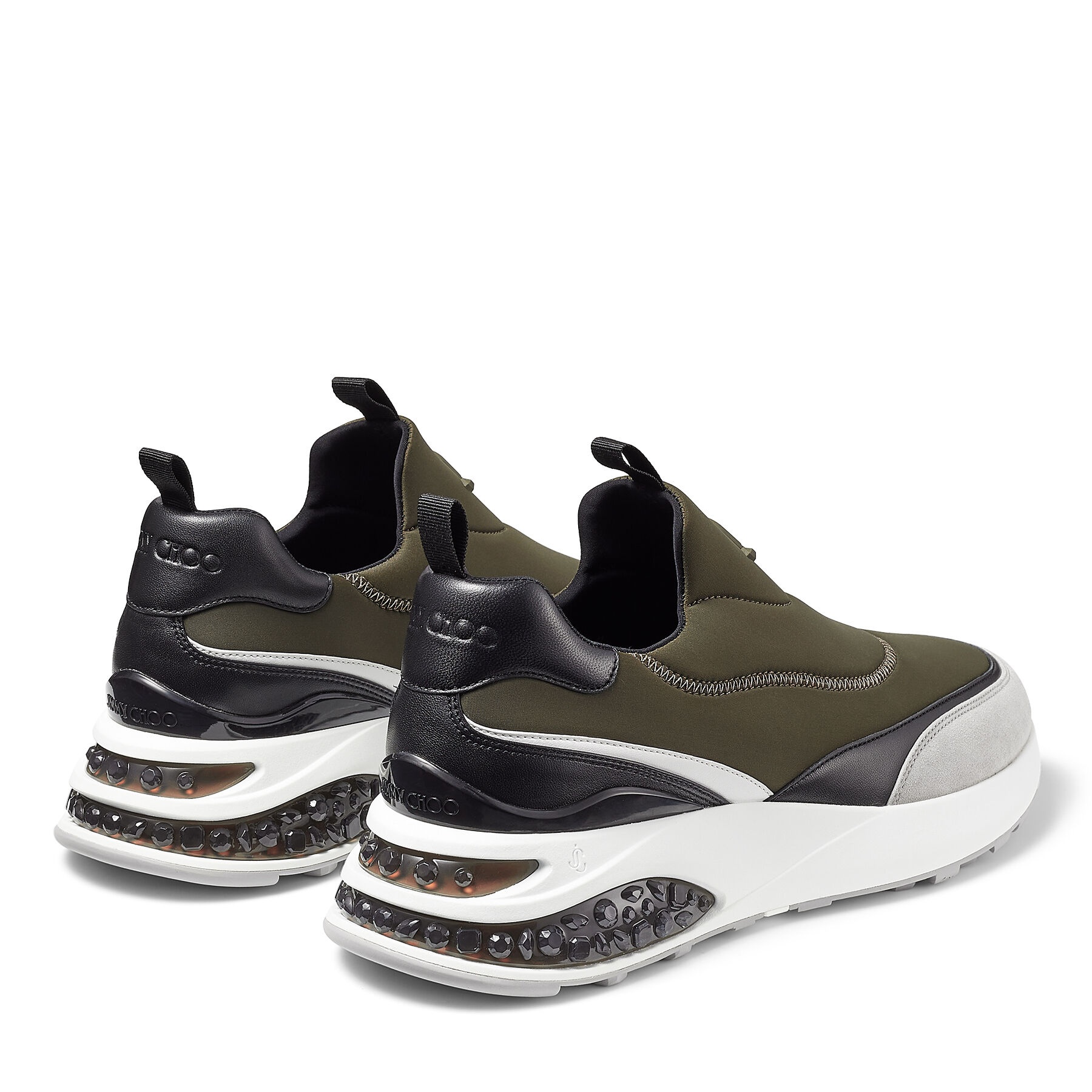 Memphis/m
Seaweed Neoprene and Leather Low Top Trainers - 4