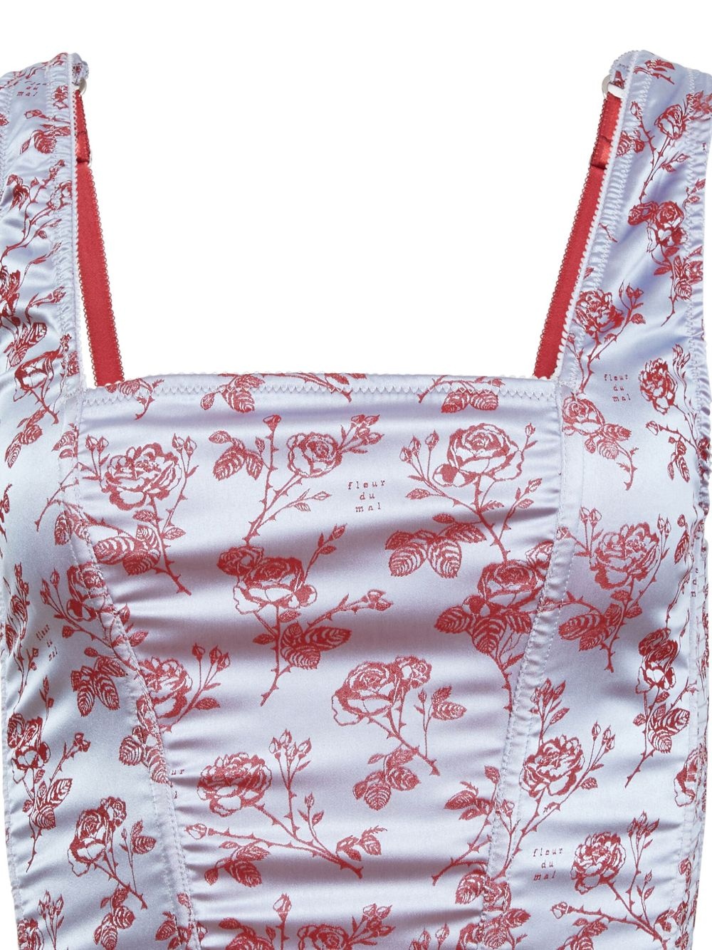 rose-jacquard corset top - 2