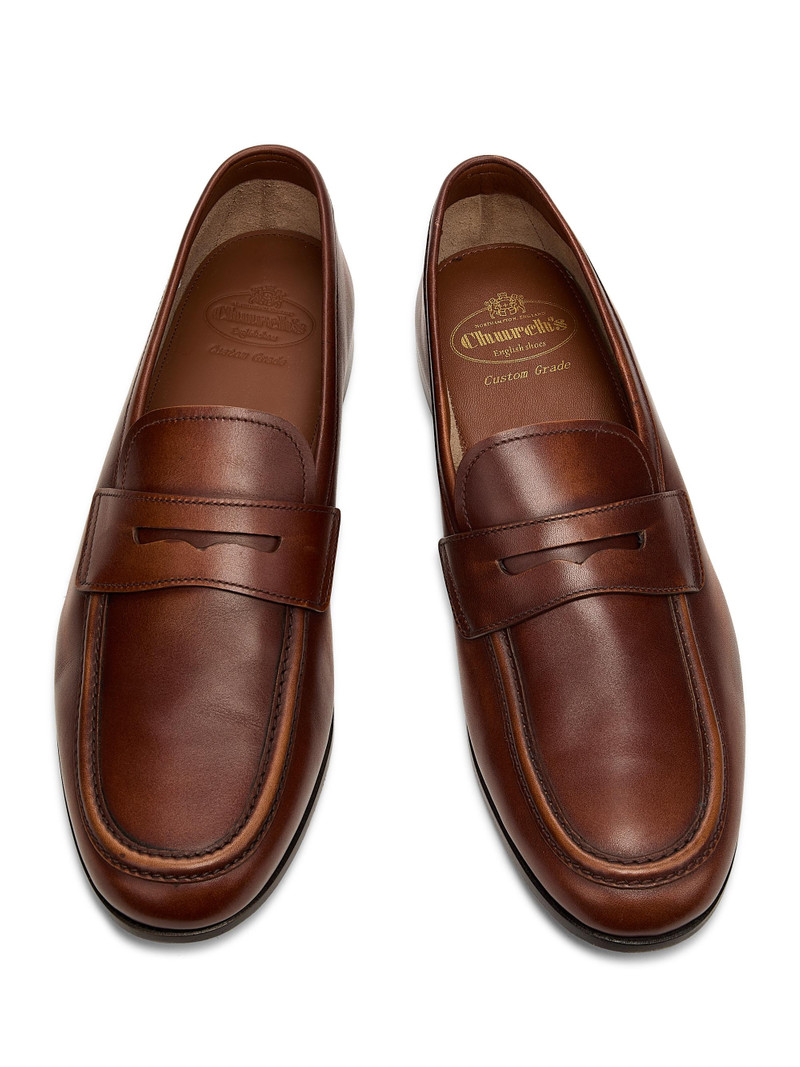 Men's Rother Leather Penny Loafers - Cognac 4