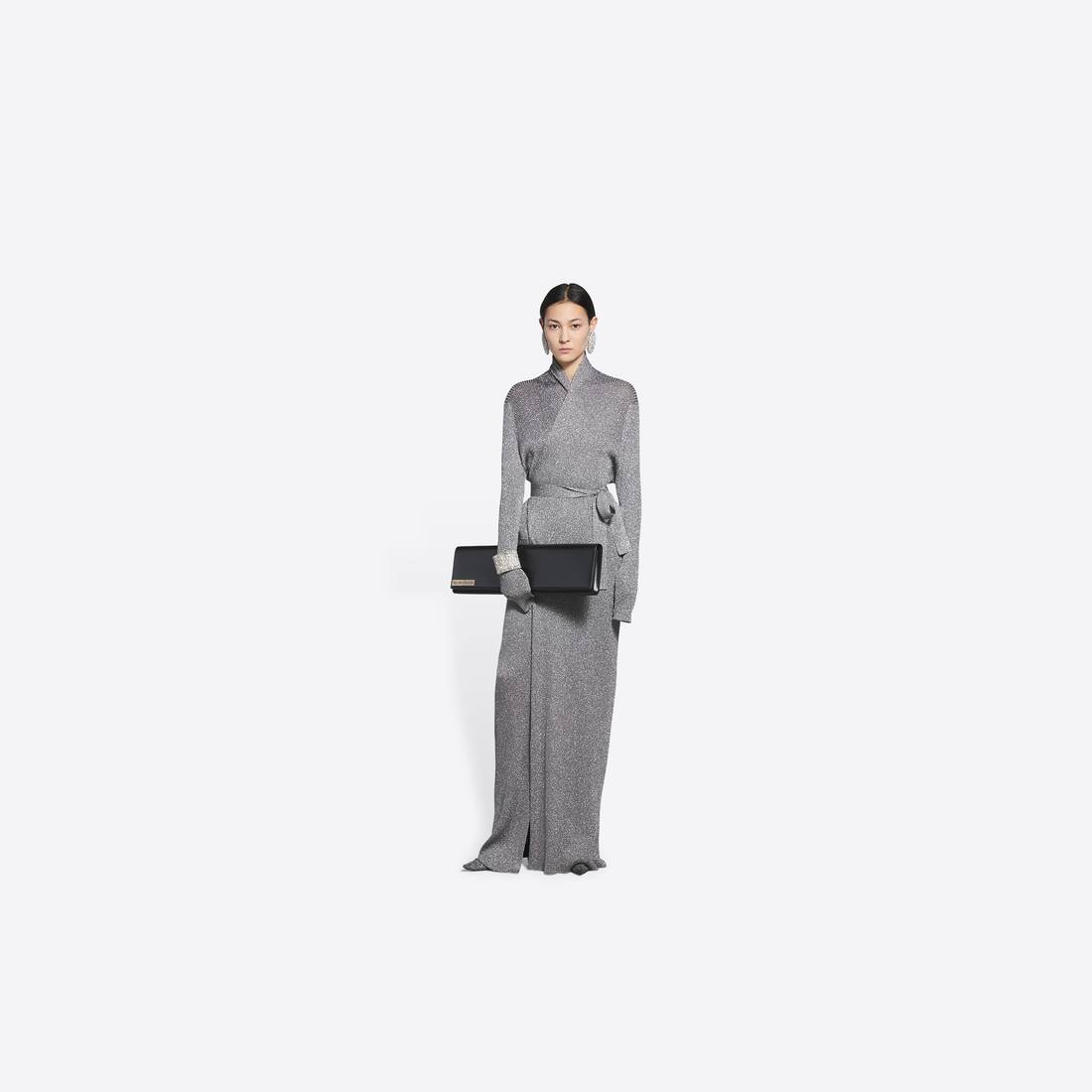Women's Wrap Maxi Dress in Silver - 2