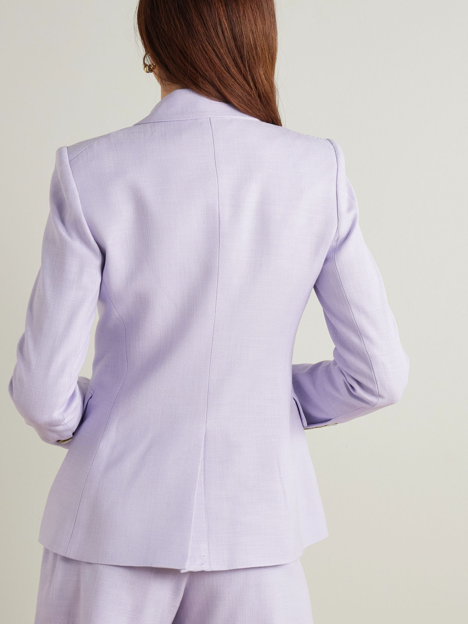 Miller Dickey double-breasted woven blazer Lilac - 3