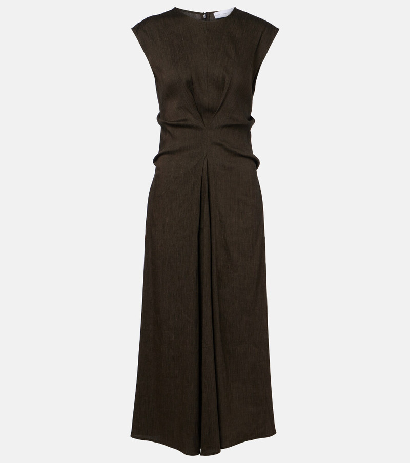 White Label Miranda linen-blend midi dress 1