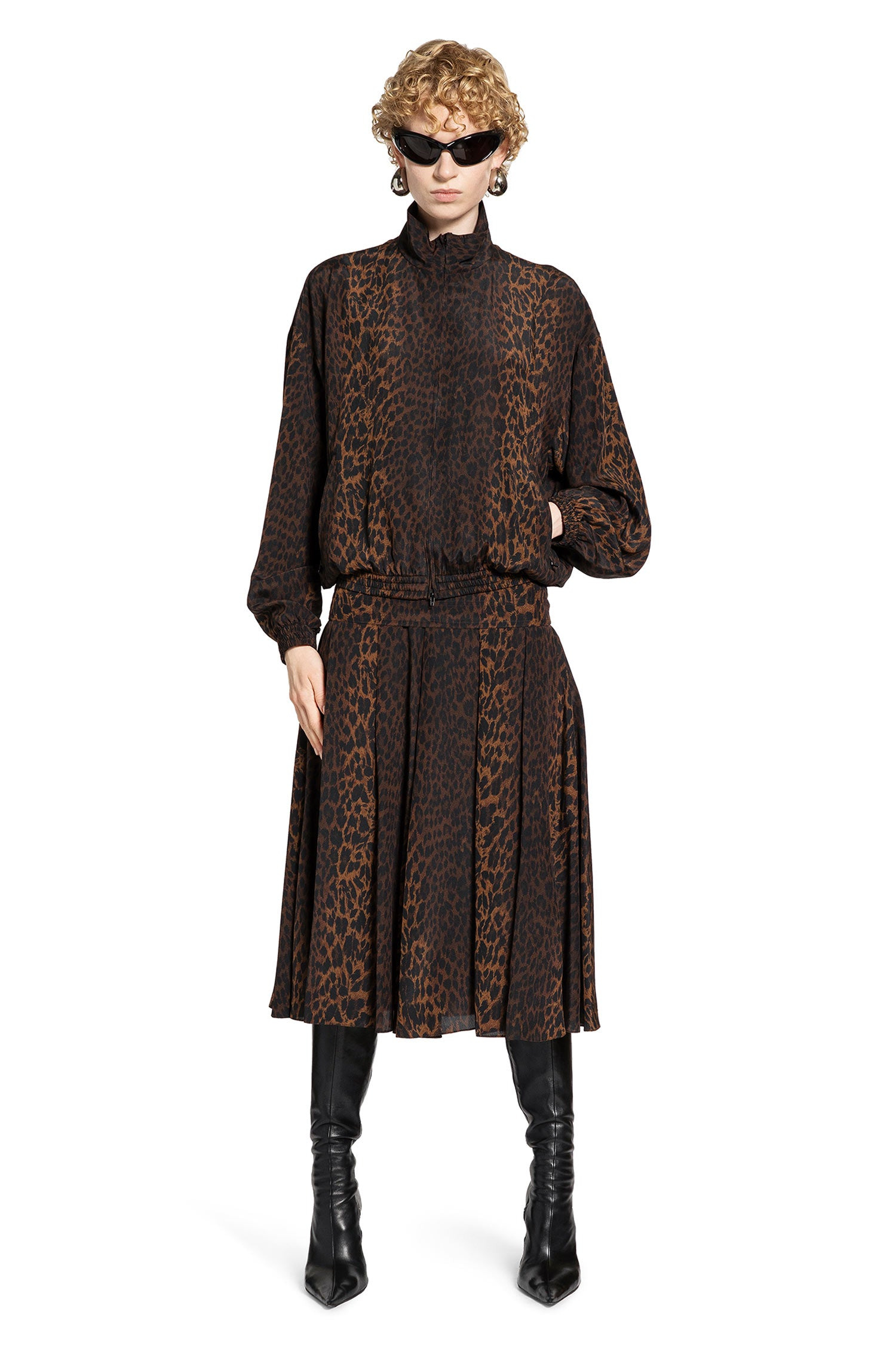 Leopard Print Godet Skirt - 5