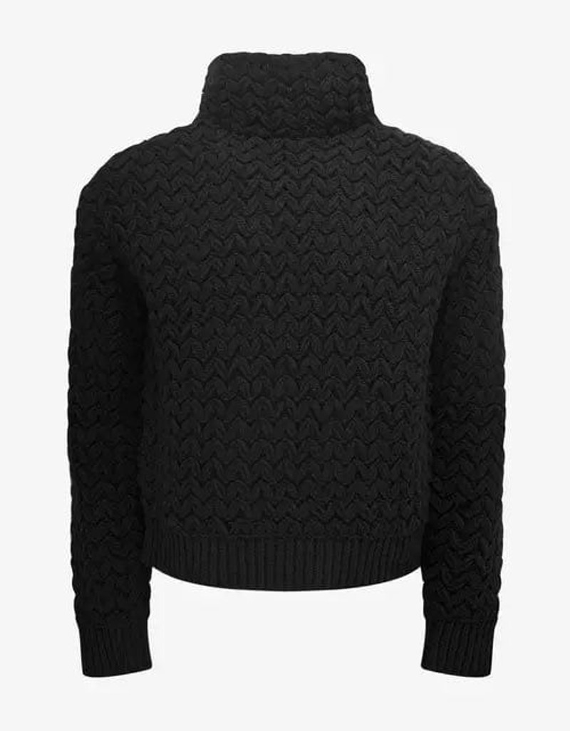Valentino Valentino Black High-Neck Wool Knit Jumper outlook