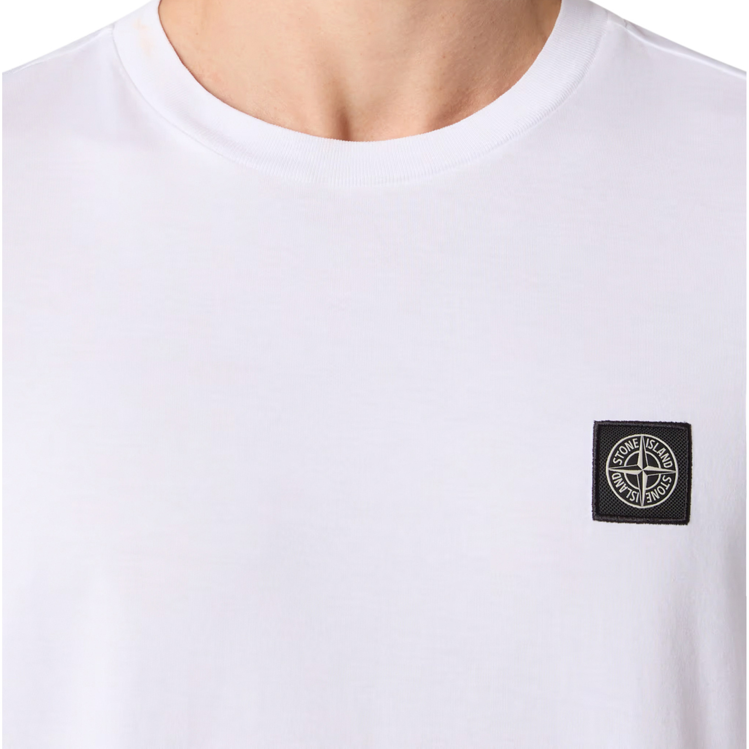 Stone Island Logo Patch T-Shirt in White - 3