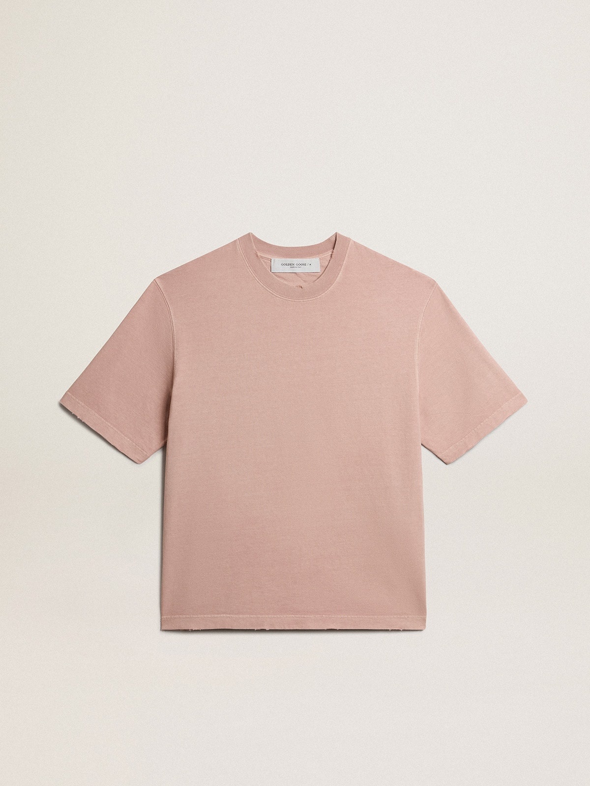 Powder-pink T-shirt with reverse logo on the back - Asian fit - 1